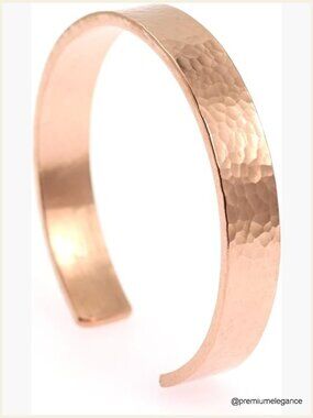 10mm Hammered Solid Copper Cuff Bracelet Handmade Uncoated
